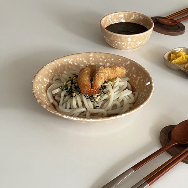レトロマーブル 麺皿