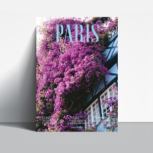 春のヨーロッパ パリ パープルフラワーポスター